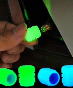 Set of 6 Luminous Valve Caps - Vibrant Neon Green Tire Embellishments for Vehicles, Motorcycles, And Bikes - Safety Accessory for Night Rides, Improved Visibility And Style, Durable Design, Ideal for Cycling Commuters.