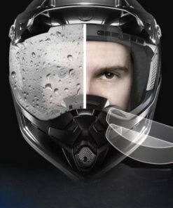 1pc Anti-Fog Motorcycle Helmet Windshield Film - Rainproof, Anti-Fog, HD Clear Vision, Easy Installation, No Tools Needed, Compatible with Electric & Traditional Motorcycles - Durable Waterproof Shield for Safe Riding - Motorcycle Safety Gear for Adults (1pc), Aerodynamic Design, Rainproof Coating