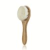Facial Cleansing Brush | Natural Exfoliating Face and Body Brush, Soft Dry Brush with Wooden Handle, Creates Smooth and Bright Light Beige, Clears Pores and Removes Blackheads