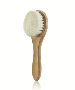 Facial Cleansing Brush | Natural Exfoliating Face and Body Brush, Soft Dry Brush with Wooden Handle, Creates Smooth and Bright Light Beige, Clears Pores and Removes Blackheads