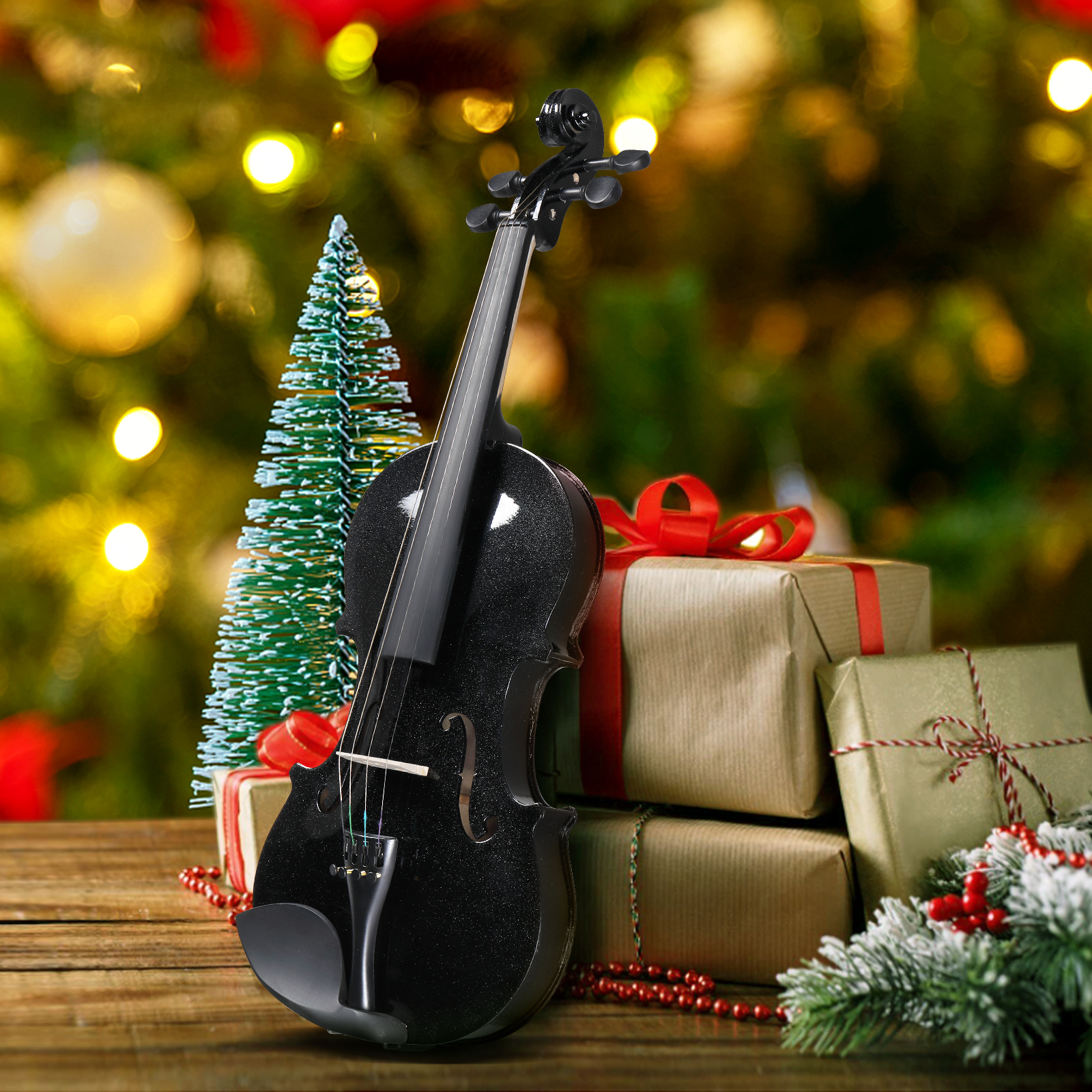 Full Size 4/4 Violin for Adults & Suitable for - Complete Beginner/Student/Pro Outfit with Case, Bow, Strings, Rest & Sordine - Basswood Body & Maple Neck Full-Size Violin (Full Cost or Financing Options Available)