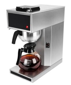 12-Cup Pourover Commercial Coffee Maker Brewer with Glass Carafe and Warmers- 120V