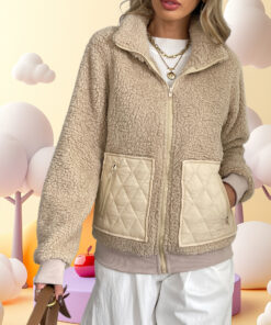 Ladies' Fleece Jacket | Warm Placket Cardigan with Zipper Pocket, Long Sleeve, Casual Style for Autumn and Winter