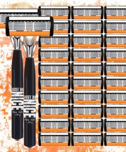 1 Handle + 24 Blades | Ultra-Sharp Premium Retro Manual Razor Set | 6-Layer Stainless Steel Blades, Interchangeable Heads, Ergonomic Handle, Reusable Refillable Design for Smooth Shaving Precision - Perfect for Father'S Day and Birthday Gift