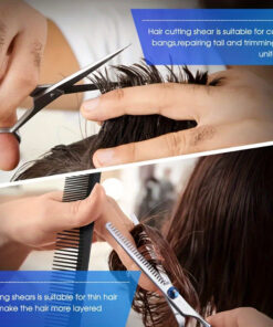 2pcs Premium Hair Cutting Set | Stainless Steel Shears with Thinning Function, Professional Hair Clippers for Barbers, Salons, and Home Styling - Durable, Sharp, Ergonomic Design for Salon-Grade Results
