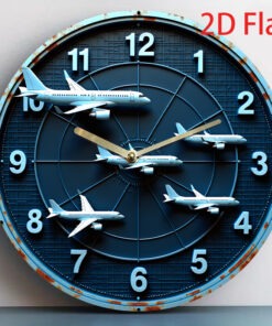 1pc Vintage Airplane Blueprint Wall Clock- Silent Quartz Acrylic Clock, Travel Theme, Requires Batteries(AA Batteries Not Included), Suitable Living Room, Bedroom, Cafe, and Vacation Home Decoration, Small Flat Airplane Design Wall Clock