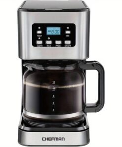 12-Cup Programmable Coffee Maker with Digital Display & AutoBrew Function, Auto Shut-Off, Anti-Drip Pot, Reusable Filter - Square Stainless Steel & Glass Carafe, Modern Design for Fresh Grounds, Backpacking, Home Use, Coffee Maker for Home, Kitchen Appliance, Sleek Appliance, Durable Construction, Kitchen Gadget, Kitchen Enthusiasts, Backpacking Coffee, Stylish Brewer, Highquality Brewer, Manual Brewer, Outdoor Enthusiasts