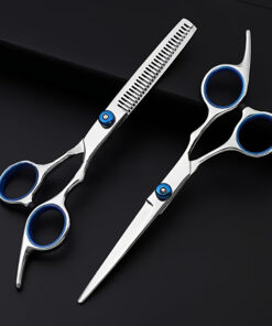 2-Pack/Set Premium Haircut Set- Stainless Steel Scissors with Thinning Function- Professional Haircut Scissors for Barbers, Salons, and Home Styling- Durable, Sharp, Ergonomic Design for Salon-Grade Results