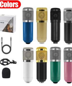 BM800 V8 USB- Condenser Microphone with Boom Arm Stand & Compatible Sound Card/for phone - USB-Passthrough Live Streaming, Recording Kit, Plug & Play, Low-Noise for PC, Smartphone, Streaming, Podcasting (No External Power Required)