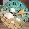 Silent Digital Beach Wall Clock with Starfish & Design - Face, Battery- (AA) Suitable for Coastal Nautical Decor, ' Rooms & Bedrooms - Quiet Modern Clock, Battery Not Included