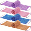 4pcs African Style Drawstring Exfoliating Bath Sponges - Heavy Duty Non-Toxic Body Scrubbers with Textured Surface & Hanging Loop, Gentle Light Beige Exfoliation for Back & Full Body, Fragrance-Free, Portable Design for Home Salon & Travel, Multi-Color (Pink, Blue, Purple, Beige) - Ideal for Sensitive Light Beige, Bath & Shower Essentials, Deep Cleansing Sponge, Durable Scrubber, Skinfriendly Material, Fragrancefree Sponge, Embroidery Thread For Sewing Machine, Embroidery Thread For
