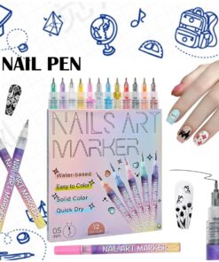 12 color Nail Doodle Pen, Nail Paint DIY Quick Drying Dot Stitching Pen, Precision 3D Doodle Nail Art Pen Set, Quick Drying, Suitable for Home And Salon DIY, Professional Details And Long-lasting Design, party gifts., Dot Stitching Application, Salon