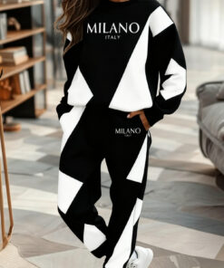 Women's autumn and winter round-neck long-sleeve and long-pants two-piece loungewear set, long-sleeve round-neck warm sweatshirt set, long-sleeve pants autumn and winter sweatshirt set, swear set, winter sweatshirt, featuring digital print tie-d