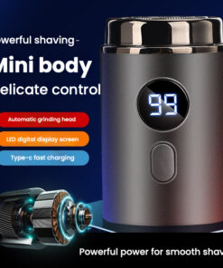 Electric Mini Razor Pockets Shaver for Men, Floating Big Shave Head Quick Shave, Mini Portable Shaver, USB C Charge LED Power Display Mini Trimmer, Great for Travel, Car, Home Use, Mini Portable Electric Shaver, Shavers for Men