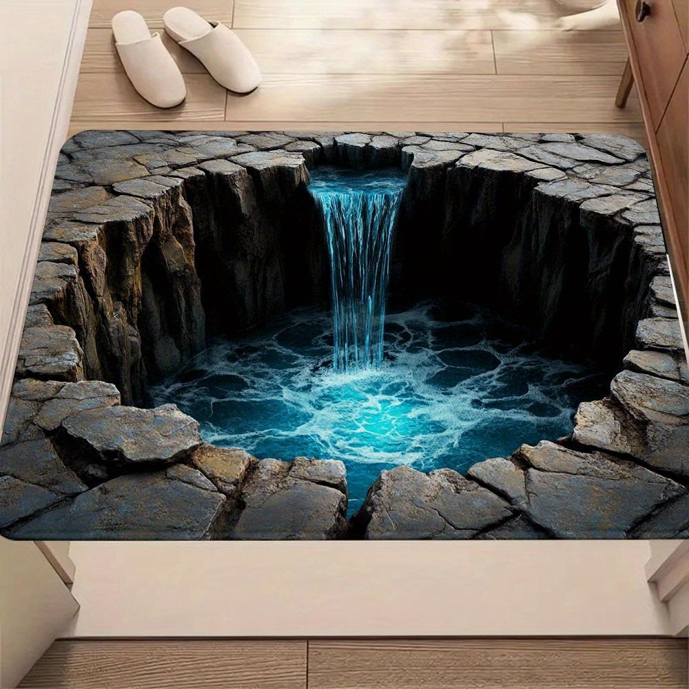 1pc Modern Style Rug Carpet Doormat, 2D Illusion Art Depicting a Hole in the Grou, for Bedroom Living Room Home Kitchen Decor Indoor Holiday Decoration, Autumn and Summer Decoration, Halloween Thanksgiving Day Christmas, 2D Flat, Best for Christmas, Perfect for Thanksgiving
