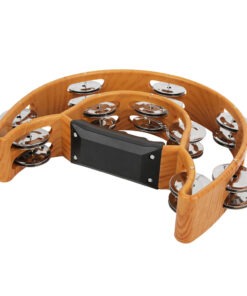 Double Row Handbell Tambourine Metal Jingles with Ergonomic Grip Percussion Instrument