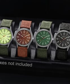 4pcs Men'S Watch Set with Calendar, Fashionable Casual Style, Nylon Strap, Sports Watch, Luminous Dial, Quartz Watch, Available in 4 Colors, Perfect As a Gift for a Friend.