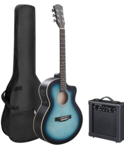 KMA102 41In Basswood Panel Matte Edging Folk Guitar | Turmeric Color with 15W Amplifier, Bag, Tuner and Other Accessories