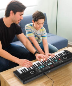 COSTWAY 61-Key Portable Digital Piano Keyboard for Kids & Beginners with Speak Microphone, Sheet Stand & Power Supply - 200 Tones, 50 Rhythms, 10 Demo Songs, 3-Level Learning System, Durable Plastic Construction, Carry Bag Included - Ideal Gift for