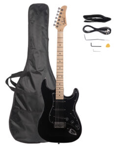 GST Stylish Electric Guitar Kit with Black Pickguard Black