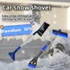 2-in-1 Car Snow Shovel and Ice Scraper | Ergonomic Foam Handle, Removable Ice Scraper Head, Heavy-Duty, Non-Slip Grip, Suitable for Cars, Driveways, Multi-Functional Snow Brush, Snow Scraper, Snow Shovel