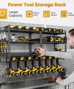 Alternative view of Power Tool Organizer Wall Mount, Extended Large Heavy Duty Drill Holder, 4 Layer Garage and Storage, Suitable Utility Racks