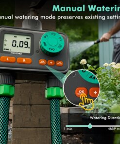 2-Zone Sprinkler Timer with 3 Separate Programs, 7-Day Programmable Water Timer for Garden Hose