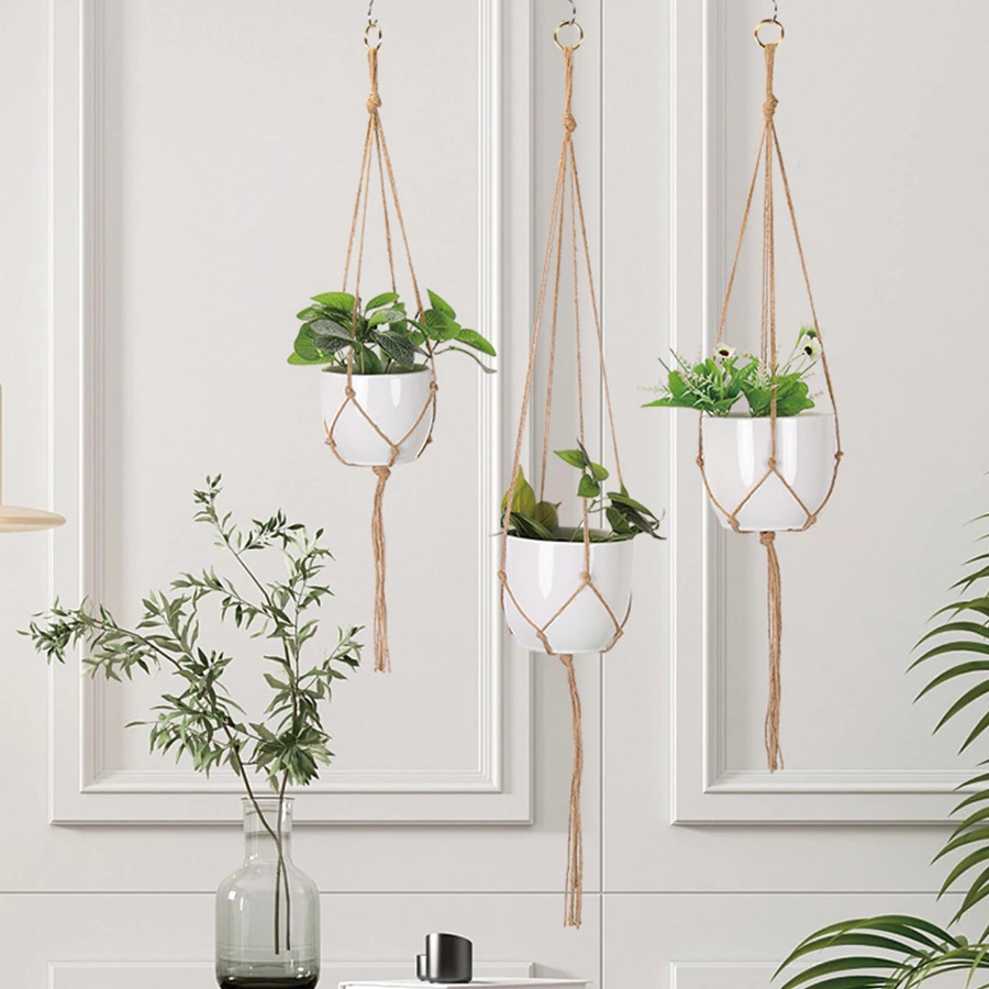 Plant Hanger Rope After Balcony Accessories Hanging Flowerbed Pot Garden Decorations Pots for Plants Suspension Flower Flowerpot
