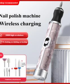 New Electric Nail File for Removing Dead Light Beige, Polishing Gel Nail Polish And Charging for Nail Removal. Portable Electric Manicure Set with 12 Grinding Heads And 6 Grinding Strips. Suitable for Professional Gel Manicure And Home DIY., Compact
