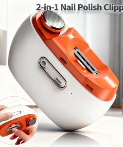 2-in-1 Electric Nail Trimmer & Polisher: Rechargeable USB File With 2 Speeds & LED Light For At-Home And Travel Manicures