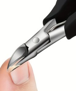 1pc Professional Heavy-Duty Stainless Steel Toenail & Fingernail Clipper Suitable for Thick & Ingrown Nails - Sharp Curved Blade with Nail File, Ergonomic Handle - Men's & Women's Foot Care Tool, Durable for / Light Beige