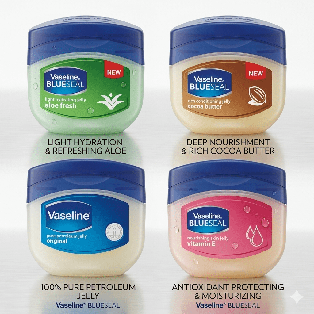 Vaseline Blue Seal Series Petroleum Jelly 50 ml 4ct Mix