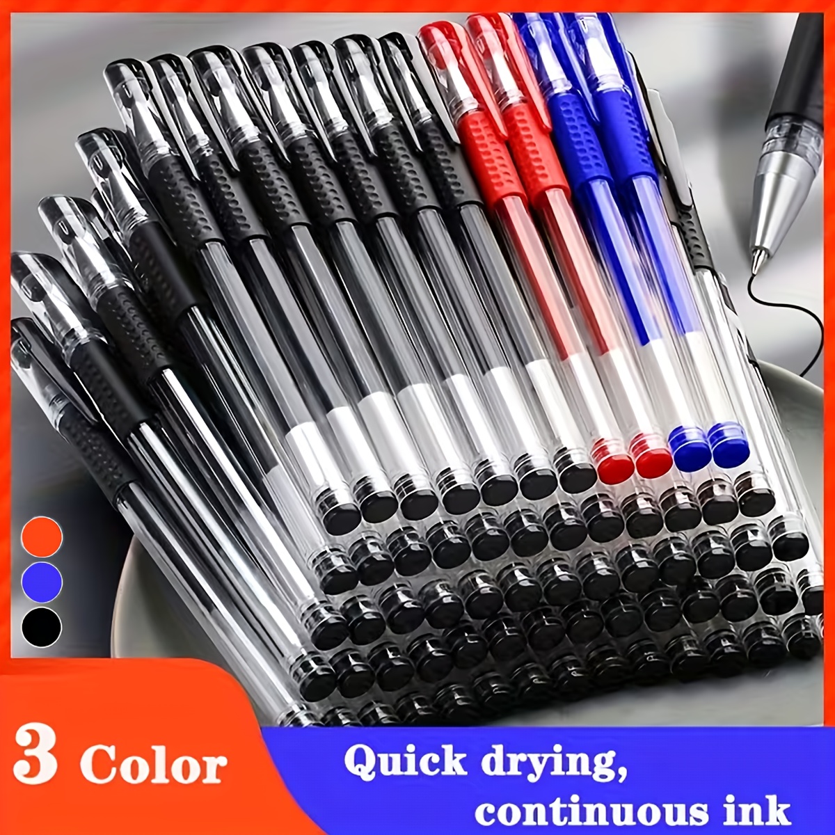 Set of 28 Professional Signature Pens, Ideal for Students And Office Use, Featuring a 0.5Mm Snap-On Cap for Smooth Gel Writing - an Excellent Choice for School, Work, And Exams! A Great Gift for The Back-To-School Period