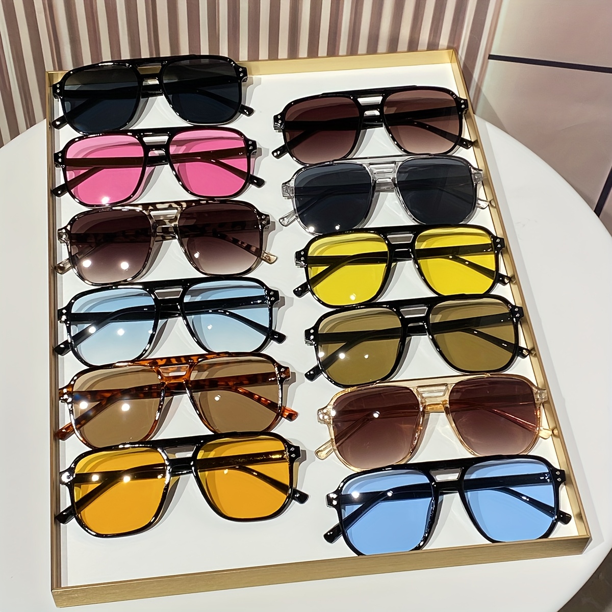 12pcs Men'S Plastic Double-Frame Oval Fashion Glasses Style, Full-Rim Decorative Eyewear For Streetwear, Parties, And Casual Attire, Party Eyewear, Party Accessories, Modern Eyewear, Stylish Eyewear