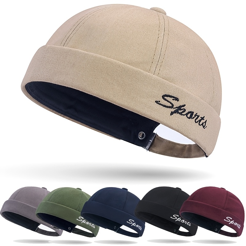 6pcs Retro Brimless Hats, Men'S Adjustable Rolled Cuffs, Women, Ideal Choice for Gifts