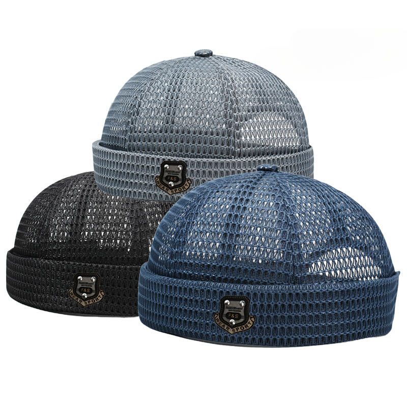 3pcs Summer Suit with Large Mesh Brimless Watermelon Cap - Adjustable Hip-Hop Style Helmets Suitable for Outdoor Sports, Cycling, Hiking, Sun Protection for Men & Women, Machine Washable for Wedding/Valentine' Day Activities